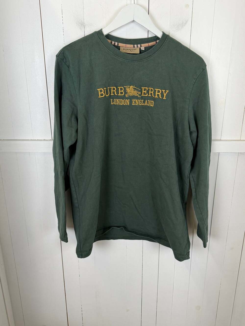 Burberry Green 100% Cotton Long Sleeve Top Women’s 2XL